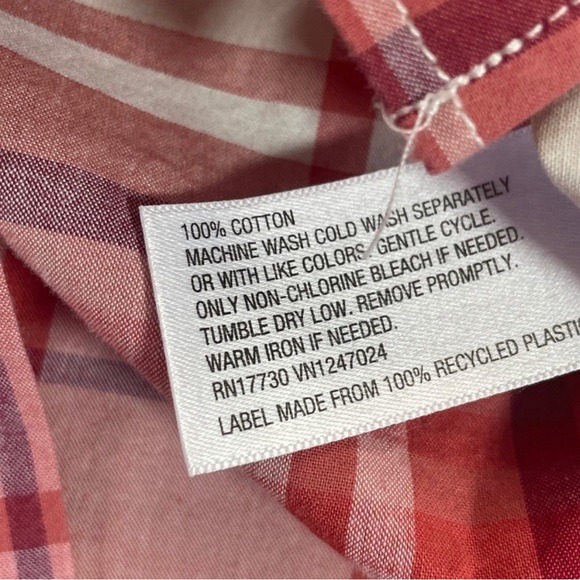 Vineyard Vines Red Purple Plaid Long Sleeve Button Collar Shirt 8 LNWOT - Picture 10 of 10